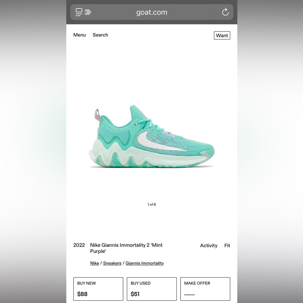 Nike Giannis Immortality 2 Teal Sneakers